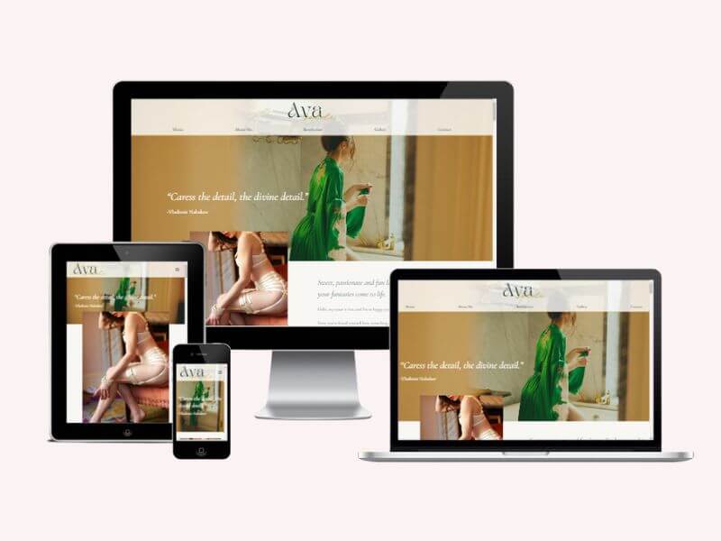 Custom Website design and branding for Ava Golde